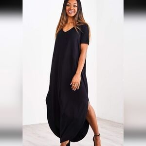 Latched Mama Dolman Nursing Maxi dress dark gray xs/s viscose